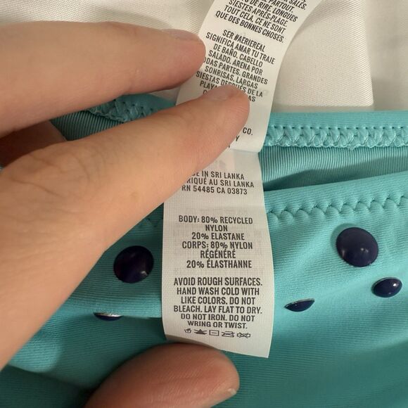 New Aerie Swim Bottom Women's XS Solid Blue Pull On Cheeky Stretchy - Picture 5 of 7